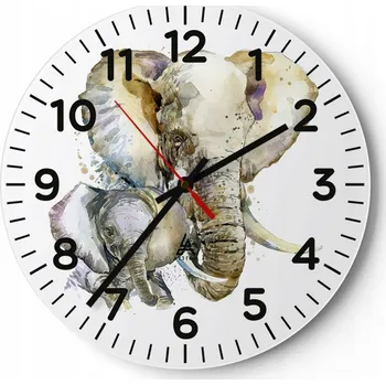 Hodiny Kuchyňské nástěnné hodiny 30x30 Zvířata Moderní skleněné hodiny Obývací pokoj Tiché