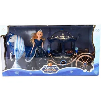 Kočárek pro panenku KOČÁR S KONĚM PRO PANENKU SADA S PANENKOU KŮŇ VOZIDLO PRO PANENKU POVÓZ