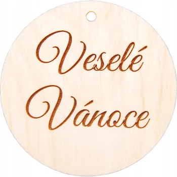 Přívěsek Veselé Vánoce dřevěný přívěsek na alkohol, likér, víno ZAVŚ