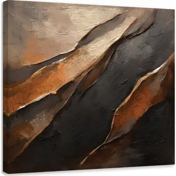 Obraz OBRAZ Abstrakce textura hnědá 3D NA PLÁTNĚ 30x30