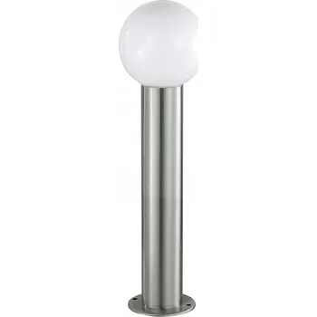 Stojací lampa Osvětlovací sloupek kulatý Rum-Lux E27 80 cm stříbrný SZTIL-80