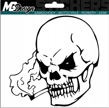 Samolepicí dekorace na vozidlo NÁLEPKA na auto LEBKA CIGARETA