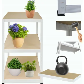 Dílenský regál Kovový regál do garáže, skladu HELIOS 106x35x35cm, 3 police, nosnost 175kg