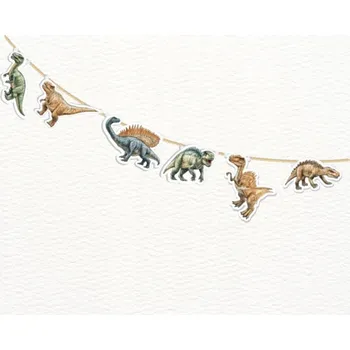 Narozeninová nástěnná girlanda s dinosaury, 10 dílů.