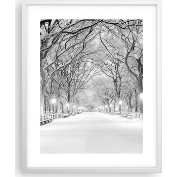 Obraz Obraz plakát v bílém rámu 40x50 sníh - foto plakáty do obýváku