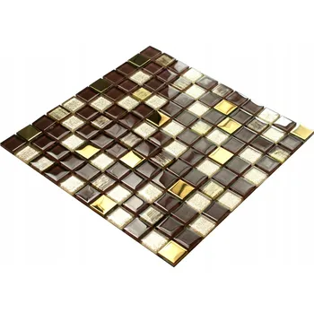 Skleněná mozaika Englass 30 x 30 cm, odstíny hnědé a béžové, odstíny žluté a zlaté