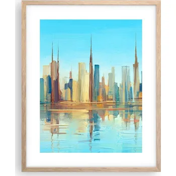 Obraz Obraz plakát na zeď v rámu světlý dub 40x50 město plakáty do obýváku