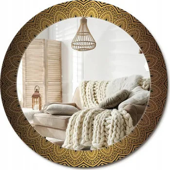 Zrcadlo Zrcadlo s potiskem do koupelny, kuchyně, předsíně, průměr 70 cm - Řecký ornament