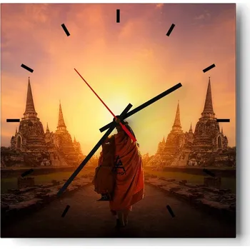 Hodiny Velké nástěnné hodiny 40x40 Thajsko Skleněné tiché hodiny