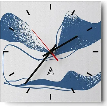 Hodiny Velké nástěnné hodiny 40x40 Minimalistické skleněné hodiny Tiché