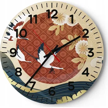 Hodiny Kuchyňské nástěnné hodiny 30x30 Volavka Moderní skleněné hodiny do obýváku Tiché