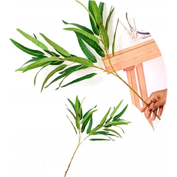 umělá květina LISTY VELKÁ VĚTVIČKA BAMBUS ZELENÁ UMĚLÉ KVĚTY DEKORACE KYTICE VÁZA 74 cm