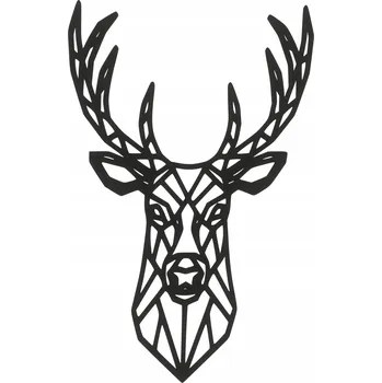 Obraz Obraz na Zeď do Obýváku Nástěnná Dekorace ČERNÝ JELEN JELÍNEK 3D 46 cm