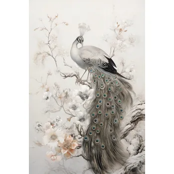 Plakát Plakát Páví elegance bez rámu 30 x 45 cm