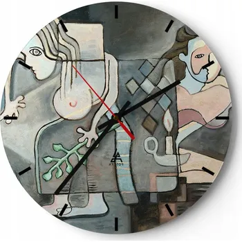 Hodiny Nástěnné hodiny Skleněné hodiny 30x30 cm Abstrakce Kubismus Lidé Hodiny na zeď ARTTOR Moderní nástěnné hodiny do obýváku Tiché nástěnné hodiny do kuchyně Skleněné nástěnné hodiny bezhlučné Nástěnná dekorace moderní stylové Nástěnné hodiny do kuchyně kulat