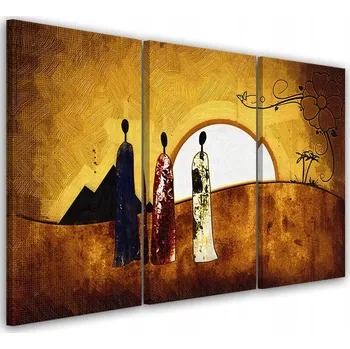 Obraz OBRAZ TRYPTYCH Afrika Ženy Krajina 60x40