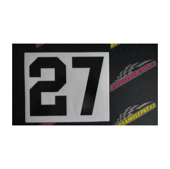 Polep vozidla SAMOLEPKA Startovní číslo 27 (10 - červená) NA AUTO, NÁLEPKA, FÓLIE, POLEP, TUNING, VLASTNÍ TEXT, TISK, AUTOSAMOLEPKY.cz, POLEPY, OBRÁZEK, LOGO, SAMOLEPKY