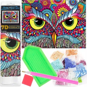 Obraz Diamantová mozaika Mandala 7D Soví oči 1006606