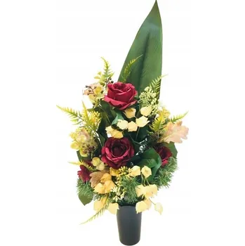 umělá květina HOTOVÁ umělá DEKORACE umělá kytice listí vložka do vázy na hřbitov pomník hrob