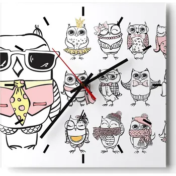 Hodiny Velké nástěnné hodiny 40x40 cm pro děti - Skleněné a tiché