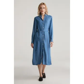 Dámské šaty ŠATY GANT REG CHAMBRAY SHIRT DRESS LIGHT INDIGO