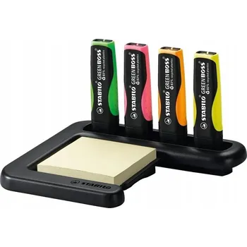 Zvýrazňovač Zvýrazňovače STABILO GREEN BOSS 4KS + ZÁPISNÍKY