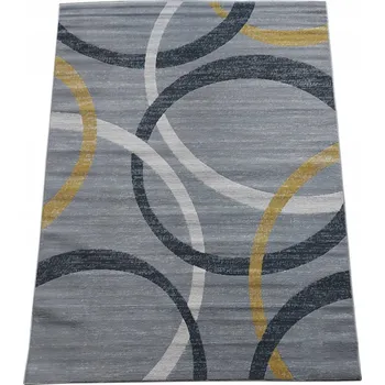 Koberec Koberec plyšový s kruhy, šedý, pro mládež, 120x160 cm