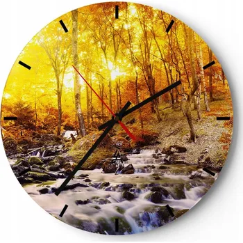 Hodiny Nástěnné hodiny do kuchyně 30x30 Krajina Skleněné hodiny do obýváku Tiché