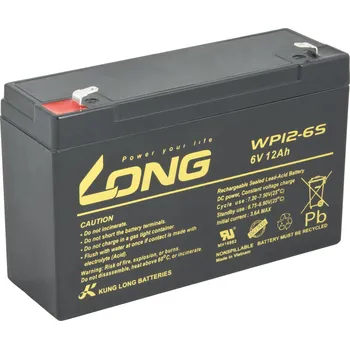 Záložní baterie Olověný akumulátor LONG baterie 6V 12Ah WP12-6S