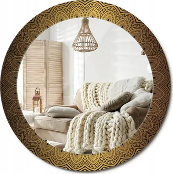 Zrcadlo Zrcadlo s potiskem do koupelny, kuchyně, předsíně, průměr 70 cm - Řecký ornament