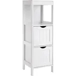 VASAGLE Koupelnový regál s úložnými boxy bílý 3 patra 30 x 89 x 30cm