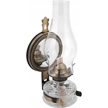 Lampička Naftová lampa 31 cm se zrcadlem, staromosaz MAXI