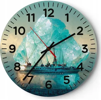 Hodiny Kuchyňské nástěnné hodiny 30x30 Ledová Hora Moderní skleněné hodiny Tiché