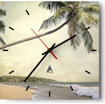 Hodiny Velké nástěnné hodiny 40x40 Krajina Skleněné hodiny Tiché