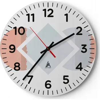 Hodiny Kuchyňské nástěnné hodiny 30x30 Abstrakce Moderní skleněné hodiny Tiché