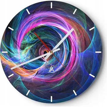 Hodiny Nástěnné hodiny do kuchyně 30x30 Abstrakce Skleněné hodiny do obýváku Tiché