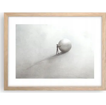 Obraz Obraz plakát v rámu světlý dub do obýváku 40x30 abstrakce foto na zeď