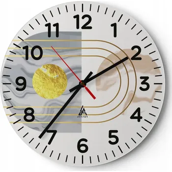 Hodiny Nástěnné hodiny do obýváku 40x40 Abstrakce Kulatý Skleněné hodiny Loft Tiché