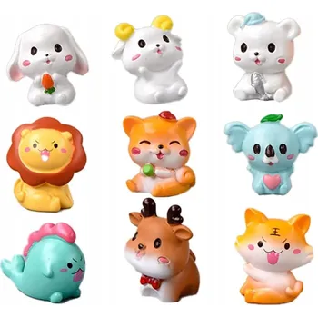 FIGURKY ZVÍŘAT ZVÍŘÁTKA DEKORATIVNÍ 9ks MINI BAREVNÉ PRO DĚTI