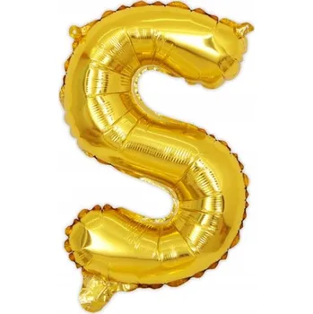 Balónek Fóliový balónek písmeno zlaté S narozeniny hélium 40 cm