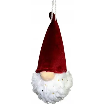 Vánoční dekorace VÁNOČNÍ OZDOBA SKŘÍTEK BORDOVĚ-BÍLÝ 12 CM