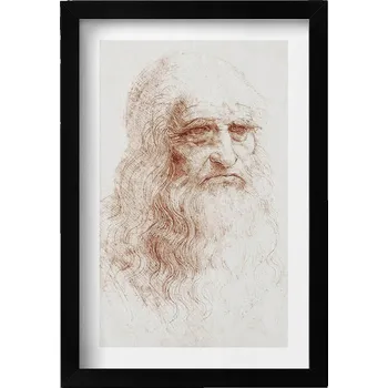 Obraz Nástěnný obraz do obýváku, kuchyně - Autoportrét Leonardo Da Vinci, skica 20x30 cm
