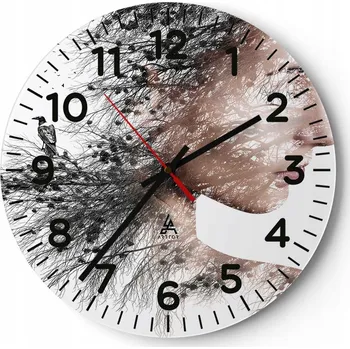 Hodiny Kuchyňské nástěnné hodiny 30x30 Abstrakce Moderní skleněné hodiny Tiché