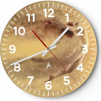 Hodiny Nástěnné hodiny do obýváku 40x40 Abstrakce Kulatý Skleněné hodiny Loft Tiché