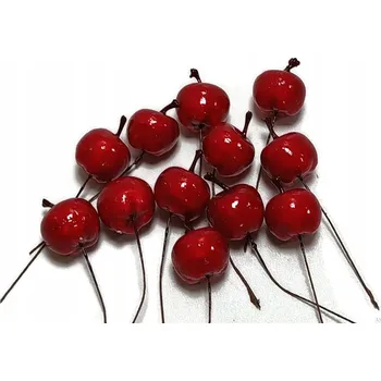 umělá květina SZTUCZNE JABŁUSZKA V SÁČKU 12 KUSŮ DEKORACE KRÁSNÁ ČERVENÁ