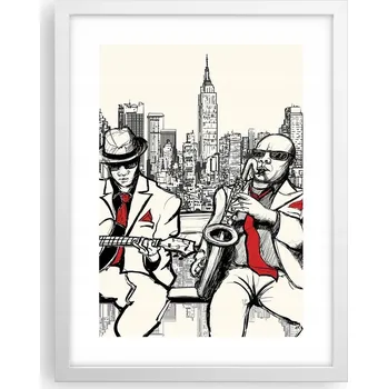 Obraz Obraz plakát v bílém rámu do obýváku 30x40 hudba foto plakáty na zeď