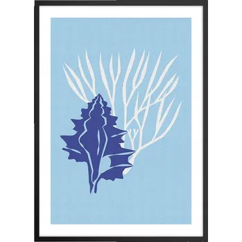 Obraz Plakát v černém rámu do obývacího pokoje ložnice 50x70 mušle, moderní obraz