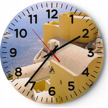 Hodiny Kuchyňské nástěnné hodiny 30x30 Krajina Moderní Skleněné hodiny do obýváku Tiché