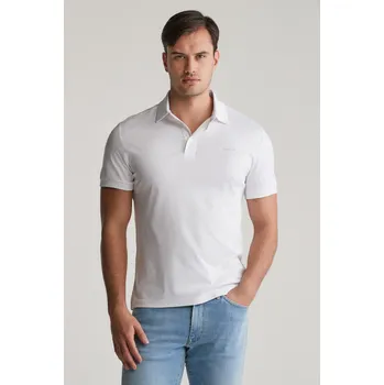 Pánské oblečení POLOKOŠILE GANT MERCERISED SS POLO WHITE