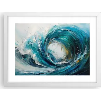 Obraz Obraz plakát v bílém rámu do obýváku 40x30 foto oceánu, plakáty na zeď